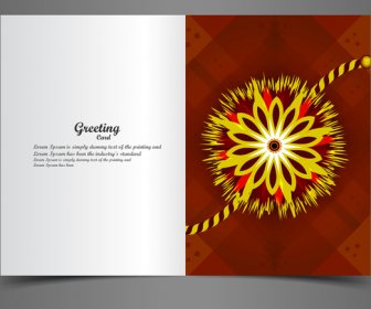 Raksha Bandhan 밝은 다채로운 인사말 카드 Rakhi 인도 축제 벡터