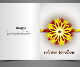 Raksha Bandhan Tươi Sáng đầy Màu Sắc Lời Chào Thẻ Rakhi Ấn Độ Lễ Hội Vector