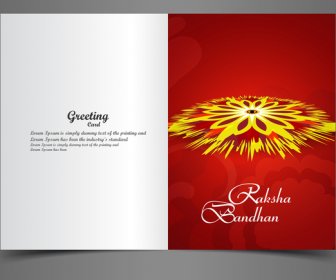 Raksha Bandhan บัตรอวยพรที่มีสีสันสดใส Rakhi อินเดียเทศกาลเวกเตอร์