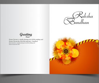Raksha Bandhan 밝은 다채로운 인사말 카드 Rakhi 인도 축제 벡터
