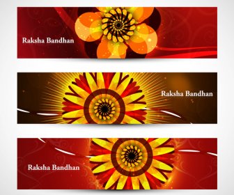 Raksha Bandhan Intestazioni Variopinto Di Celebrazione Di Vettore