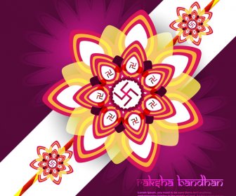 ラクシャ Bandhan 祭美しいカード背景イラスト