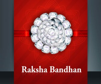 Raksha Bandhan Festival Brochure Red Colorful Template Illustration