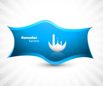 Desenho De Vetor Colorido Ramadan Kareem Azul