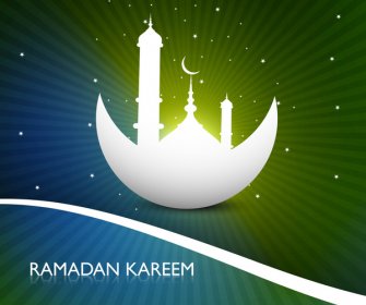 Ramadan Kareem Greeting Card Colorful Design
