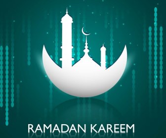 Desain Warna-warni Ramadhan Kareem Kartu Ucapan