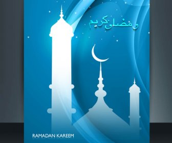 Ramazan Kareem Cami Renkli şablonu Vektör