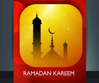 Рамадан Карим мечеть красочный шаблон вектор