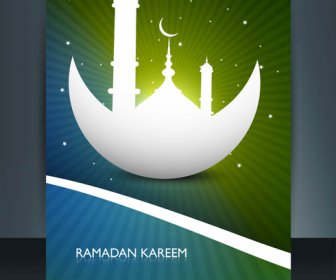 Ramadan Kareem Moschee Bunte Vorlage Vektor