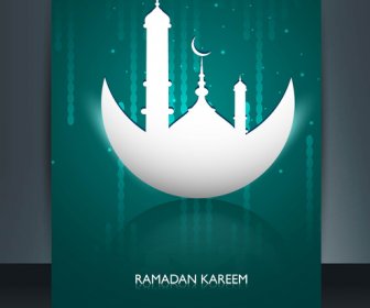 Ramadan Kareem Moschee Bunte Vorlage Vektor