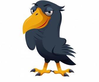 raven icon funny cartoon character sketch
