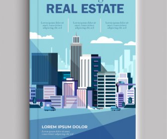 real estate book cover template modern city scene sketch