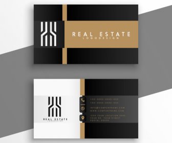 Real Estate Business Card Template Elegant Contrast Decor