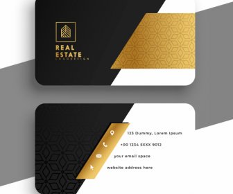 Real Estate Business Card Template Modern Elegant Contrast