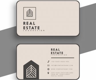 Real Estate Business Card Template Simple Plain Classic