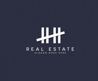 real estate logo template modern elegant flat lines stylization design