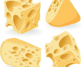 Realistische Käse Symbole Vektor