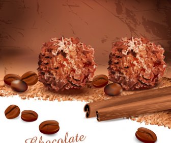 Realistic Chocolate Modern Background Vector