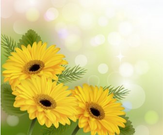 Realistic Flower Design Background Art Vector