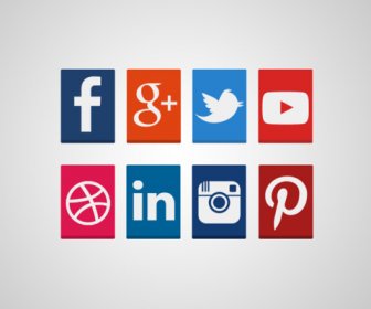 Rechteckige Social Media-Symbole