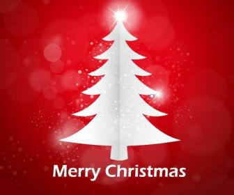 Red Abstract Background Christmas Tree Vector Graphic