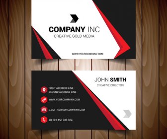 Red And Black Bordered Business Card