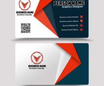 Red And Black Color Business Card Design Template Psd