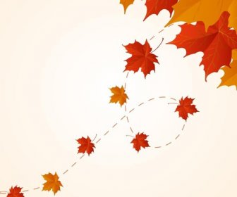 赤とオレンジの秋の葉のベクトルの背景