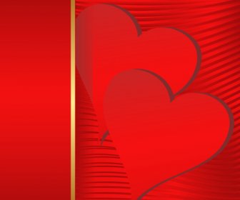 Red Background And Red Heart Vector