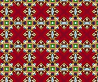 Red Background Design With Classical Symmetric Pattern
