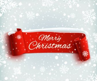 Banner De Natal Vermelho Com Elementos Gráficos Vetoriais De Padrão De Floco De Neve