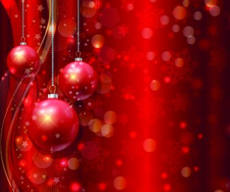 Red Christmas Elements Background Vector Set