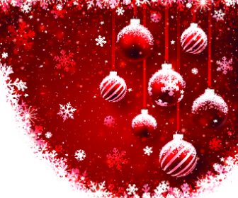 Red Christmas Elements Background Vector Set