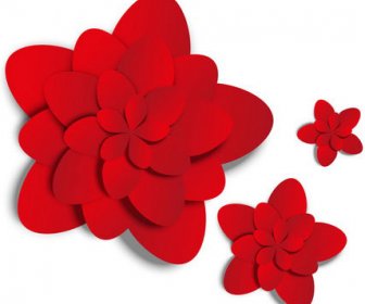 Red Flowers Vector Graphics