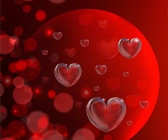 Red Glossy Heart Background