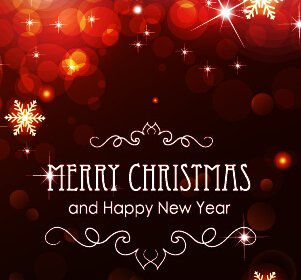 Red Halation Christmas With New Year Background Vector