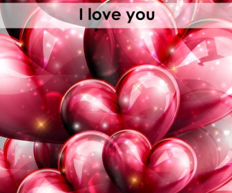 Rotes Herz Formen Ballon Valentinstag Hintergrund