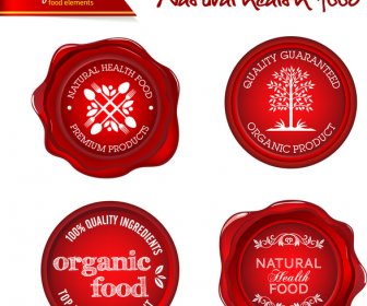 Red Organic Nature Health Food Badge