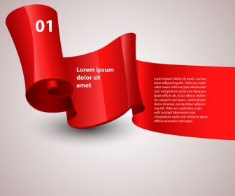 Red Ribbon Infografik 1 Schritt