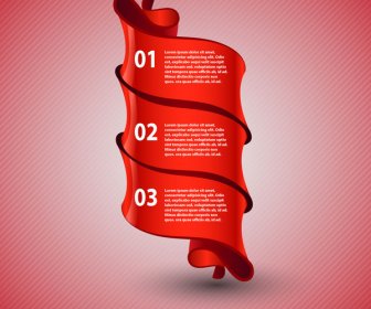 Red Ribbon Infografik 3 Schritt