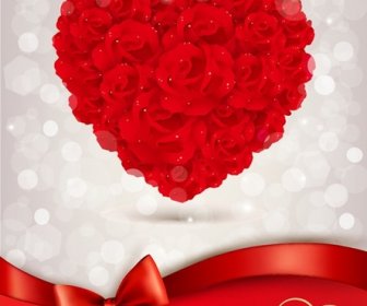 Red Rose For Valentine Day Vector Illustration