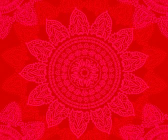 Patrón Transparente De Vector Floral Redondo Rojo