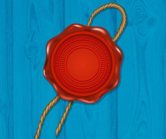 Red Seal Icon Shiny Circle Design Rope Decoration