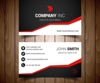Red Steped Corporate Business Card