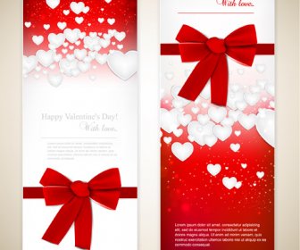 Diseño De Tarjetas De San Valentín Roja Estilo Vector De Elementos