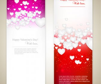 Cartoline Di San Valentino Rosso Stile Disegno Vettoriale Di Elementi