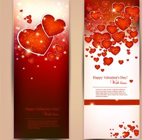 Red Style Valentine Cards Design Elements Vector