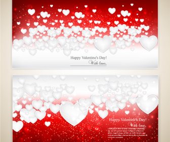 Red Style Valentine Cards Design Elements Vector