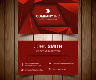 Red Triangle Elegant Business Card