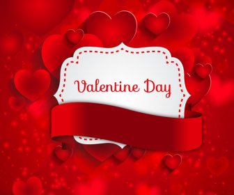 Latar Belakang Hari Valentine Merah Dengan Hati
